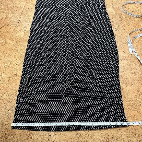 Masai Copenhagen Black & Cream Viscose Flutter Sleeve Dress Sz L - Picture 12 of 13